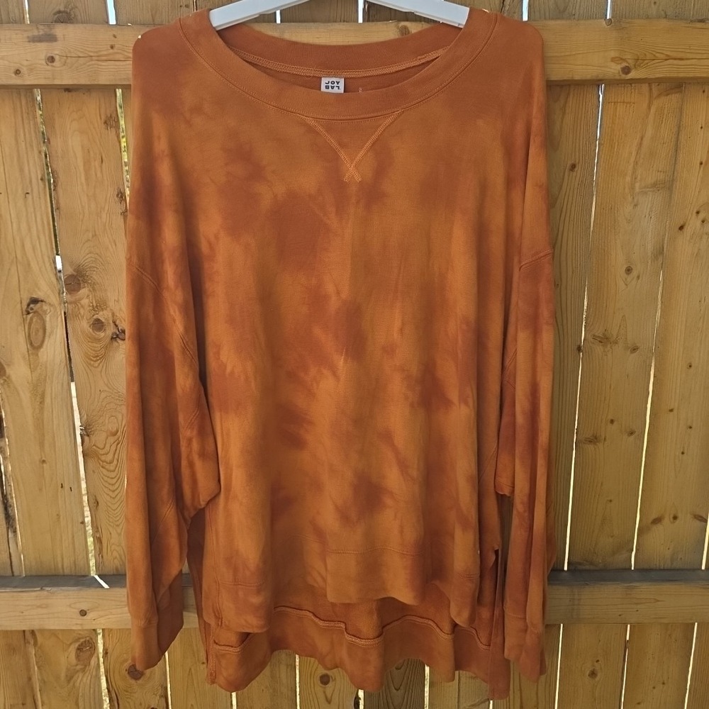 Joy Lab Orange‎ Tie Dye Long-Sleeved Pullover Women's Size Large